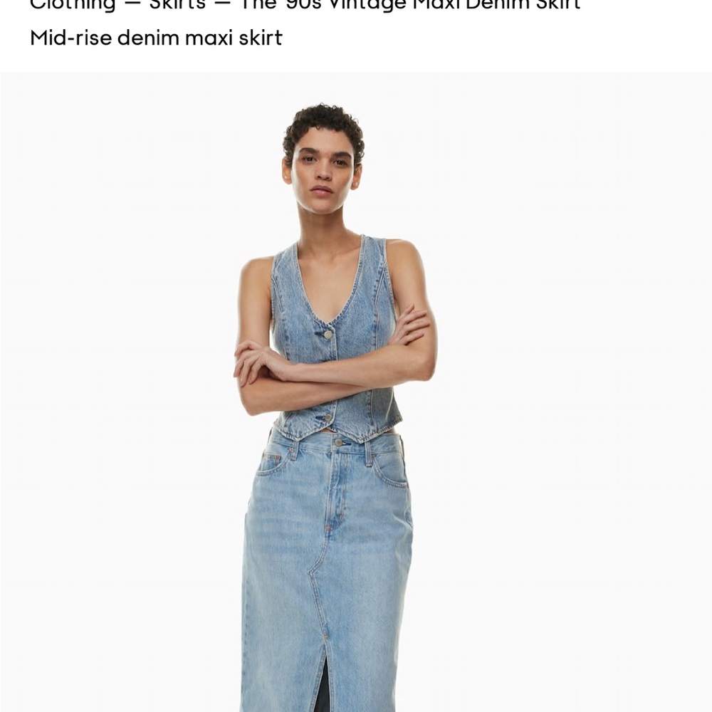 Women's Light Blue Denim Maxi Skirt